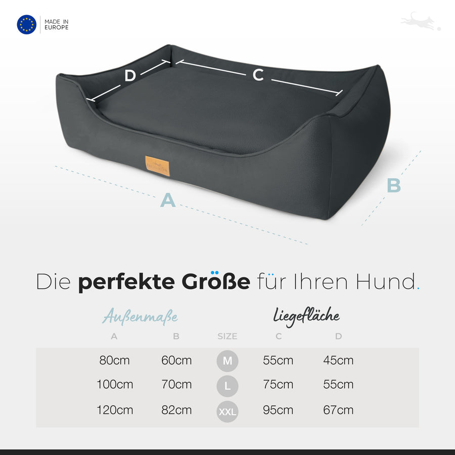 Orthopädisches Hundebett - Faultier in Anthrazit