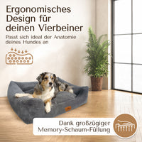 NEU: Orthopädisches Hundebett aus Cord - Cordelle in Dunkelgrau