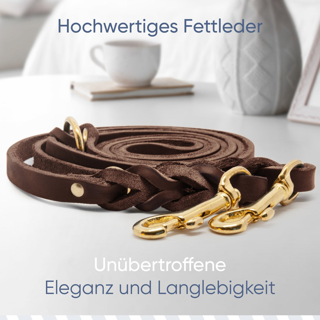 Hundeleine aus Fettleder - AlsterTwist Kollektion in Chocolate