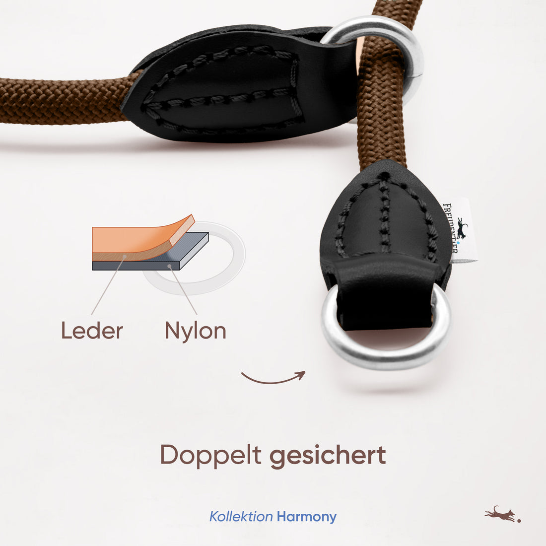 Hundehalsband mit Zugstopp - Harmony Kollektion in Chocolate
