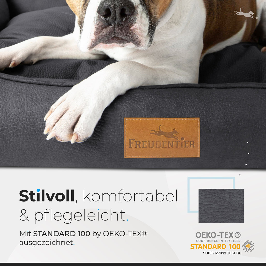 Orthopädisches Hundebett - Faultier in Anthrazit