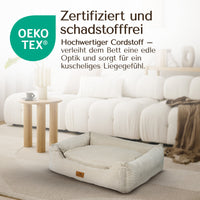 NEU: Orthopädisches Hundebett aus Cord - Cordelle in Creme