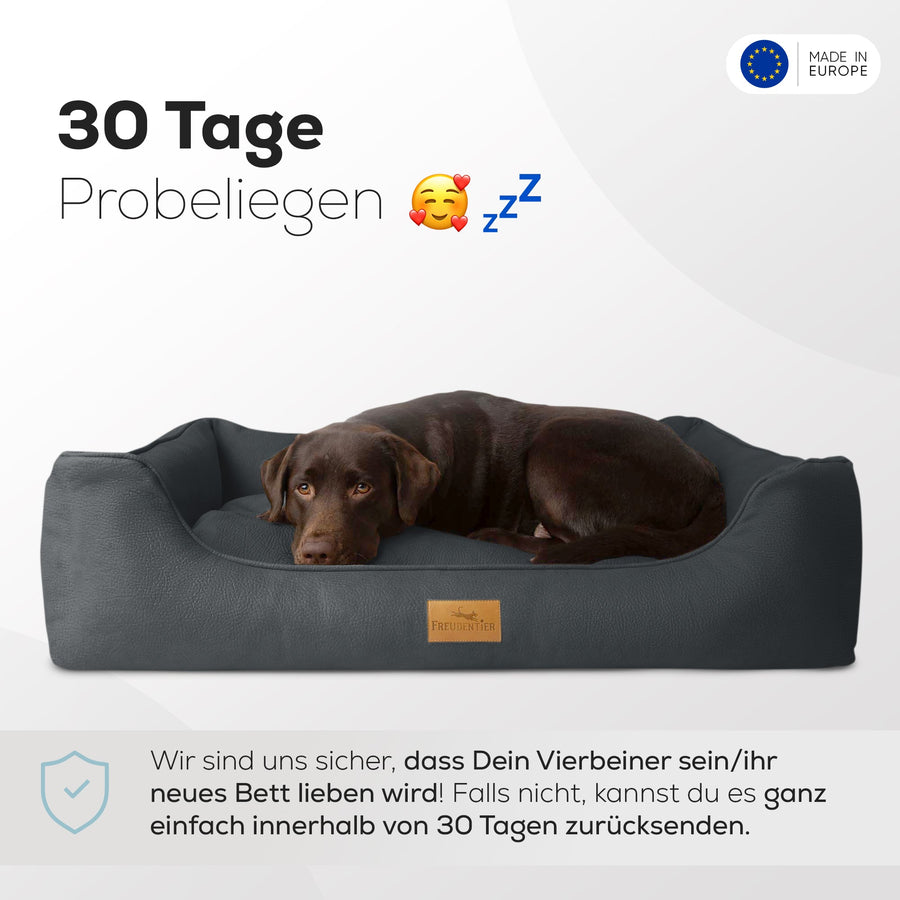 Orthopädisches Hundebett - Faultier in Anthrazit