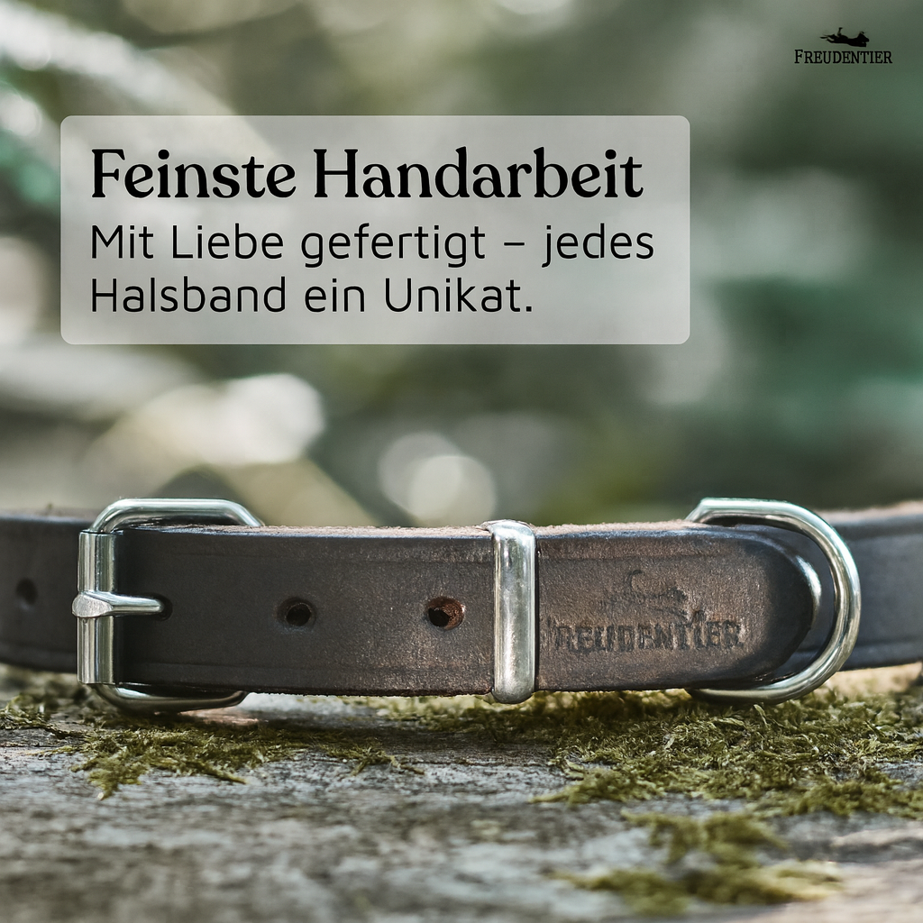 NEU: Hundehalsband aus Leder - Alsterufer Kollektion in Chocolate