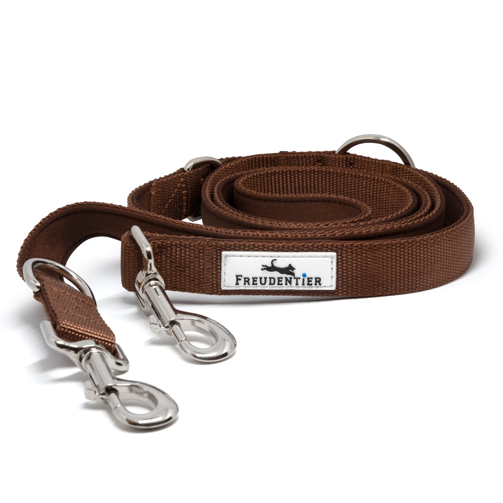 Hundeleine 2m - Führleine verstellbar, gepolstert & robust - Leine Hund für kleine, mittelgroße & große Hunde - Model Clyde in braun