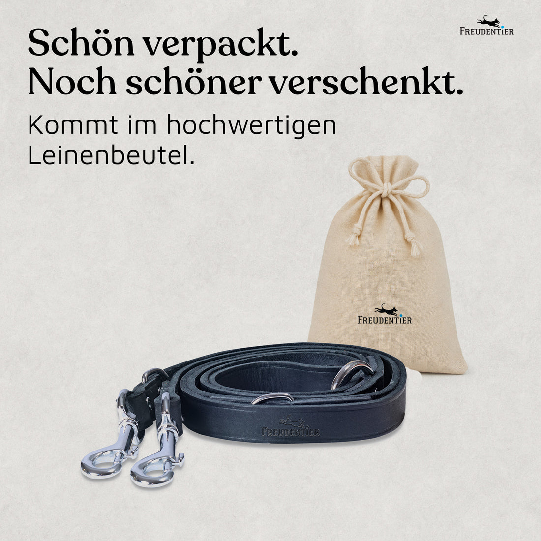 NEU: Hundeleine aus Leder - Alsterufer Kollektion in Midnight